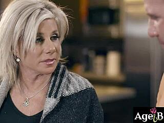 Older Woman Gags On Young Man!