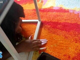 Stuck in a tight spot, then taken by a massive ebony surprise.