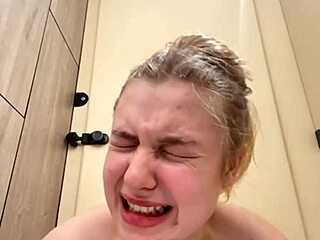 BBW masturbates intensely with close-up face sitting in public.