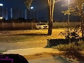 Hot slut sucks monster black cock publicly, then rides big dick eater