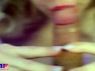 close-up blowjob asmr ends with big cumshot in mouth