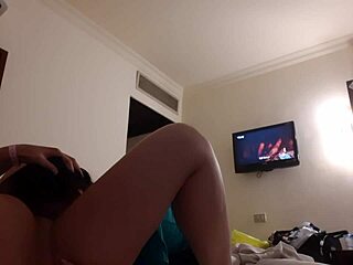 Damn! I drilled my girlfriend’s mouth hard in that hotel room lesbian session!