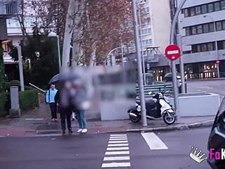 Astrid Ortiz's emotions surge as she deflowers young Rafael, both 18, studying together in a tender moment