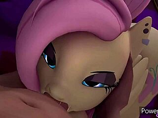 Fluttershy teases with a daring deepthroat move you won’t forget