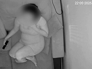 i caught my wife masturbating to porn while i was at work, her wet pussy hidden and chubby