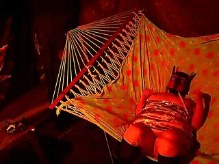 Getting Wild In Tent Fingering Wet Hole On Hammock.