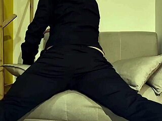 hey, found stepmom's thong at home, now shove my cock in your mouth, slut - epic cumshot in shirt and tie!