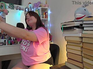 Russian actress shoots solo backstage video