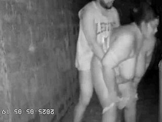hidden camera catches stepmom banging stepson in alley