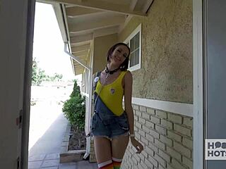 Colorful babe Andi Rye rides boss cock