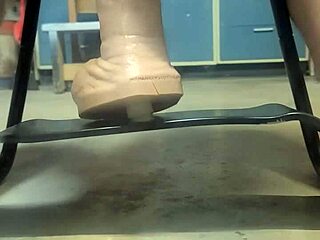 Big Hankeys Dildo Stretches Ass on Bouncy Sex Chair