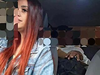 Kinky motorista catches passenger masturbating in car on the street.