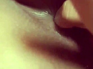 Cute homemade girl massages wet pussy with close-up fucking