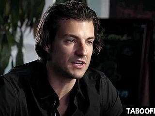 Flight attendant licks pussy and gives blowjob. She seduces married guy with taboo fucking.