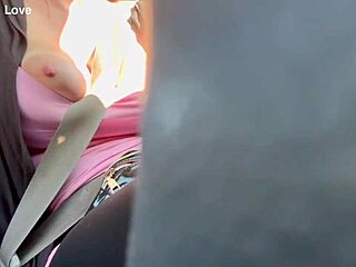 artemisia love flashing big boobs on car ride, horny italian milf 😍
