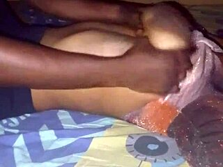 Massaging My Girlfriend's Big Tits Through Her See-Through Bra