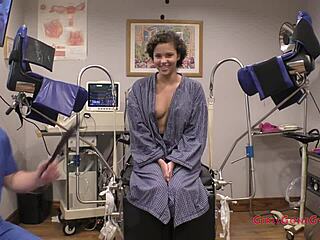 Rebel wyatt undergoes her tampa university entrance physical in a casual setting.