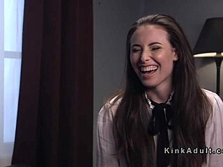 Brunette flogged and banged!