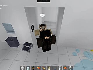 roblox girl takes risks in public bathroom fuck