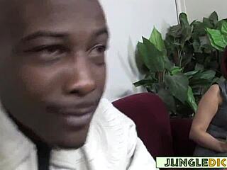 Carrie Ann dominates wimpy white boy with big black cock and ass!