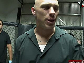 She says, Watch this chubby brunette slut with big tits fuck a fighter.