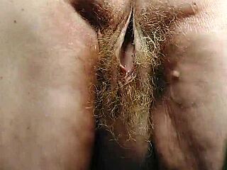 granny fucks hairy pussy with cucumber in german kitchen