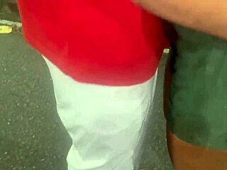 brunette wife followed and subtly engages admirer