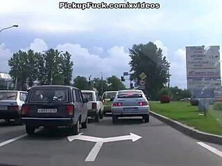 Young horny girl picked up for car sex