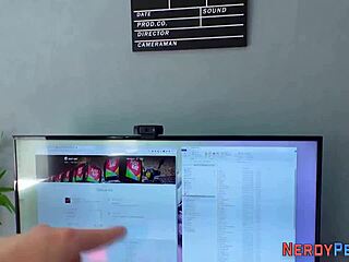 Busty Brit Giving Head to Dweeb