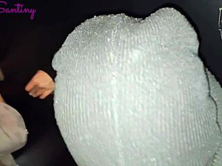 Husband lets wife fuck big black cock at glory hole party