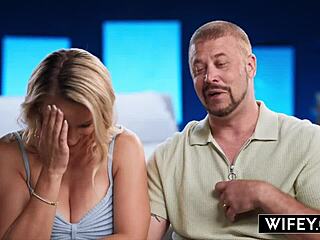 blonde hotwife sadie rose gets creampied before hubby watches