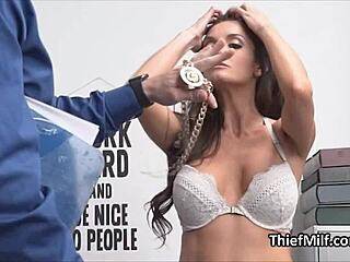 Backstage strip search turns into a rough fuck for this housewife