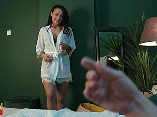 The new foreign wife experiences sweaty passion in romantic sex with her petite tight body.