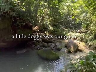 Vlog fucking my hot colombian girlfriend on a public river