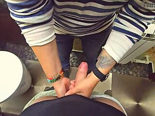 stranger cums in my panties in restaurant toilet again