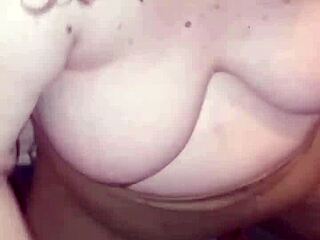 Step mommy gives me a handjob and sucks my cock until I cum on her face