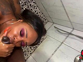 sharing a shower with my chocolate step sister