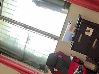 Pov stepson catches stepmom masturbating, fucks her, cums on ass.