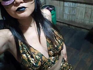 i'm the busty stepmom swaying hips in military lingerie, getting hot fantasizing sex