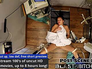 angel santana's shaved pussy getting filled with cum in nurse roleplay backstage