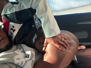 That bubble butt ebony wife really loves car sex