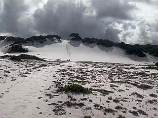 Five Friends Nude Beach Stroll In Salvador's White Sand