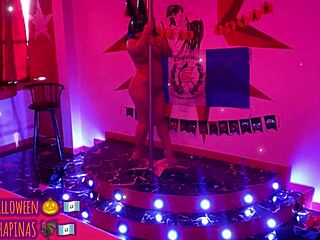 i see the playboy bunny saying happy halloween on the runway, her beautiful chapina