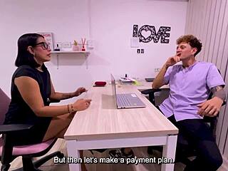 Colombian MILF fucks boss, ass filled with cum!