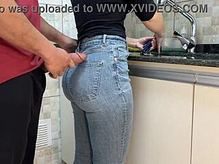 Maid Gets Cum On Her Ass Wearing Jeans Free Use