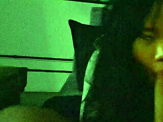 In low light, he fucks the teen on the couch