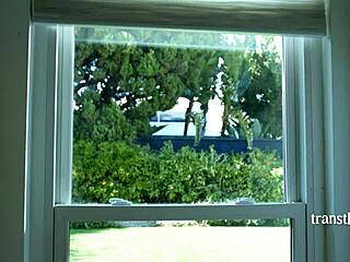 Frustrated Trans MILF Fucks Delivery Guy As Stepdaughter Watches