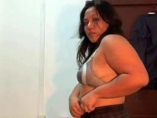 Feeling slutty, this asian beauty performs an emotional strip tease.