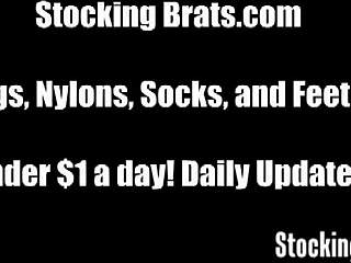 Lesbians Suck Toes in Silky Stockings