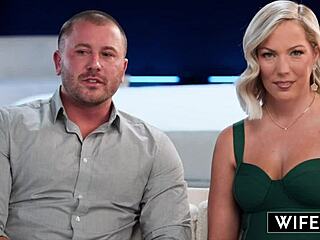 Blonde Hotwife Candice Excitedly Holds Hubby's Hand While Taking Monster BBC And Getting Cum In Mouth!